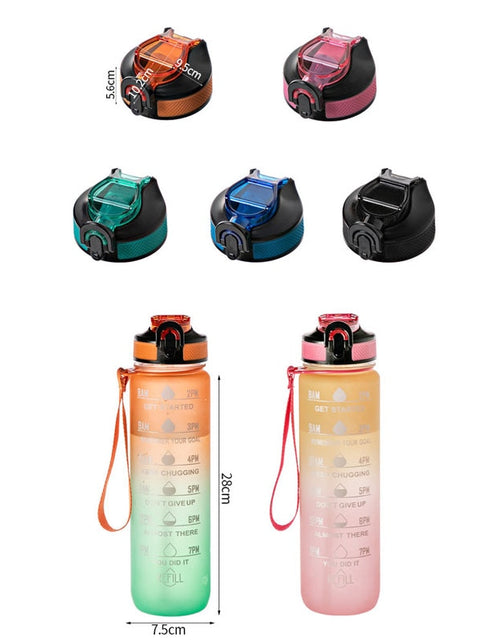 Load image into Gallery viewer, 1 Liter Water Bottle Motivational Sport Water Bottle Leakproof Bottles
