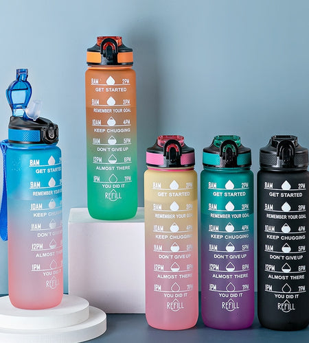 1 Liter Water Bottle Motivational Sport Water Bottle Leakproof Bottles