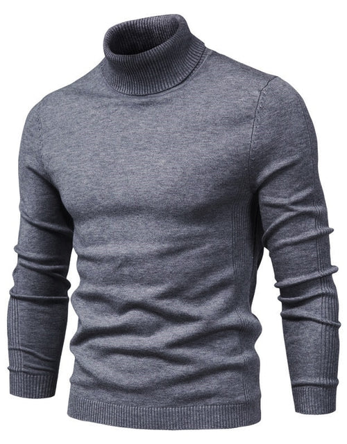 Load image into Gallery viewer, Black Turtleneck Men&#39;s Clothing | Men&#39;s Black Turtleneck Sweater - 10
