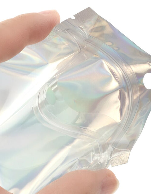 Load image into Gallery viewer, 100Pcs Iridescent Zip lock Bags Pouches Cosmetic Plastic Laser
