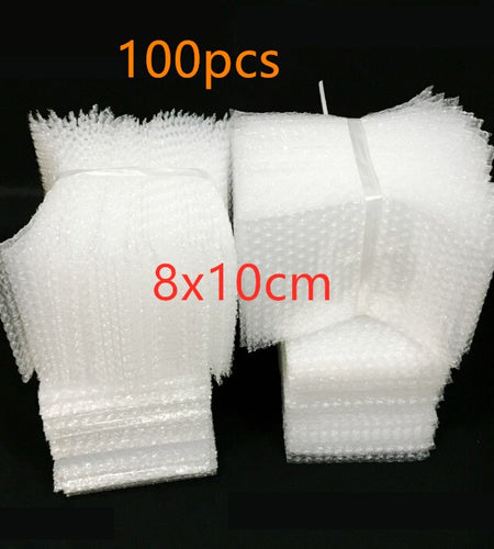 100pcs 8x10cm Plastic Wrap Envelope White Bubble Packing Bags Pe Clear
