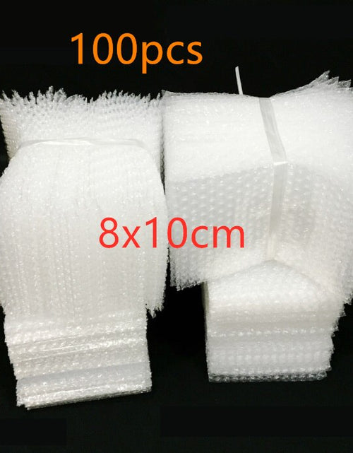 Load image into Gallery viewer, 100pcs 8x10cm Plastic Wrap Envelope White Bubble Packing Bags Pe Clear
