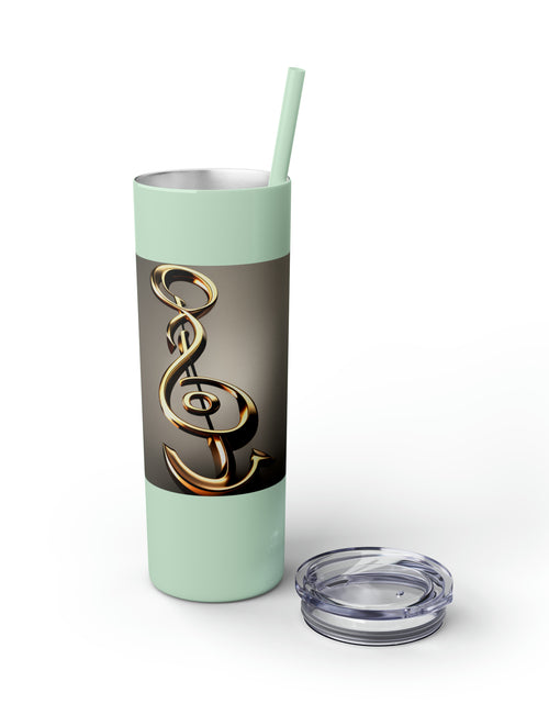 Load image into Gallery viewer, Treble Clef Skinny Tumbler with Straw, 20oz
