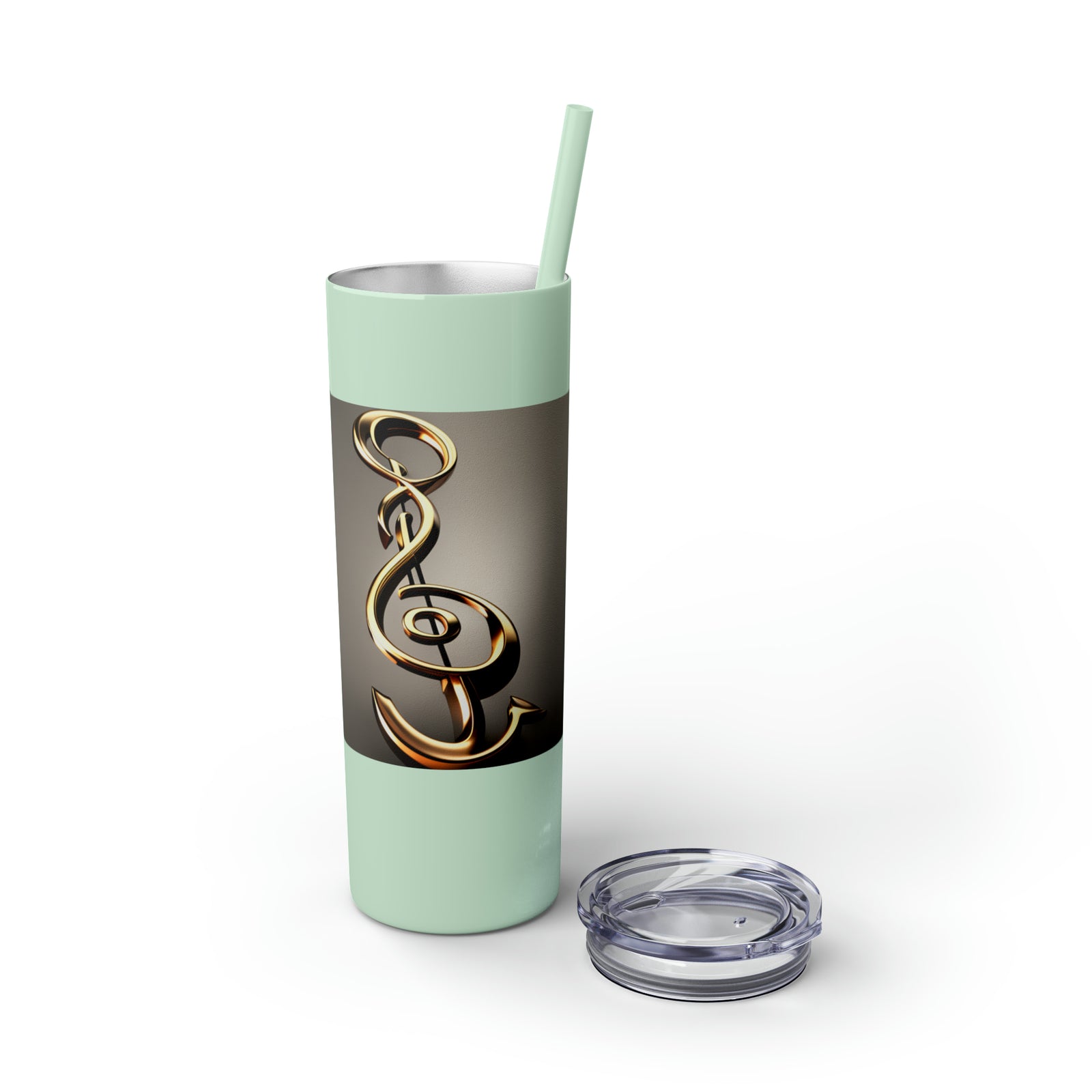 Treble Clef Skinny Tumbler with Straw, 20oz