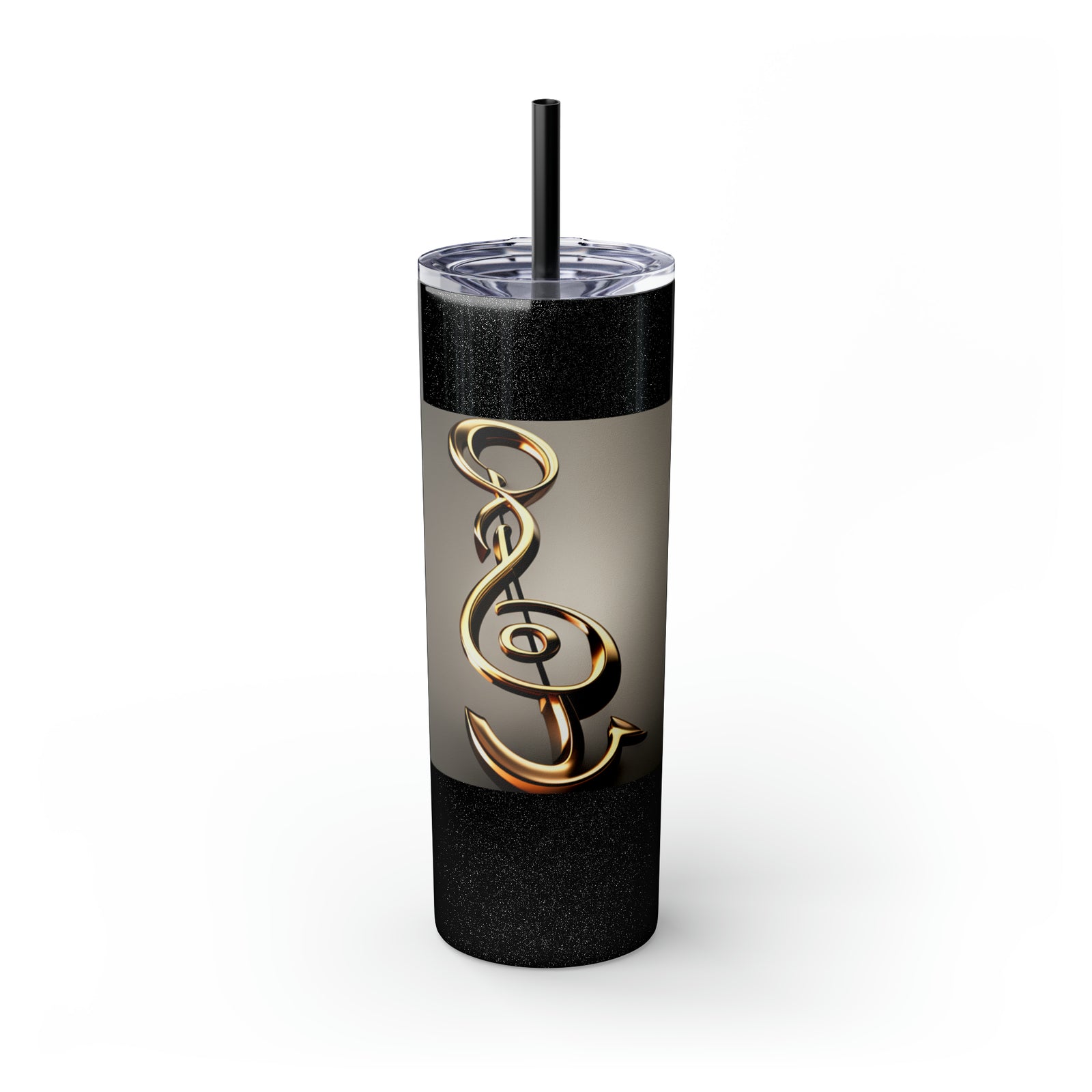 Treble Clef Skinny Tumbler with Straw, 20oz