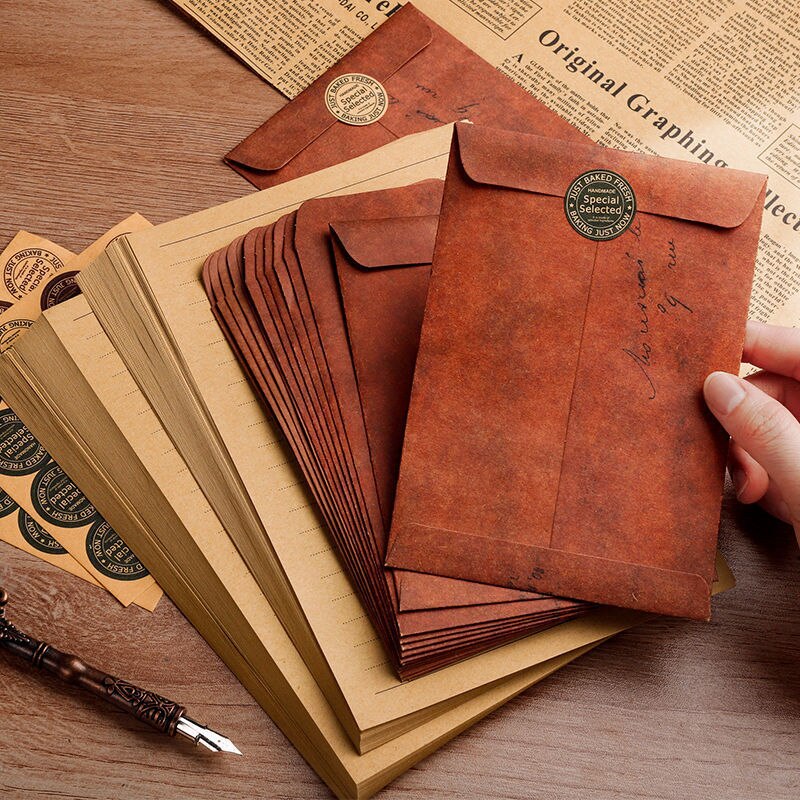 Vintage Retro Kraft Paper Envelope | Envelope Kraft Vintage Wedding -