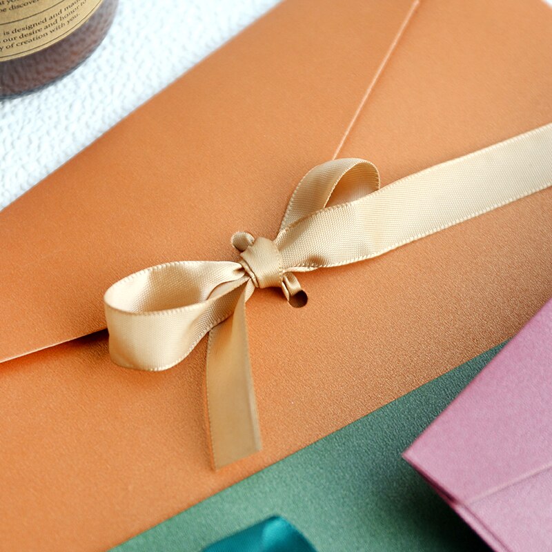 10pcs/set High Quality Ribbon Paper B6 & Dl Size Envelopes Pearl Paper