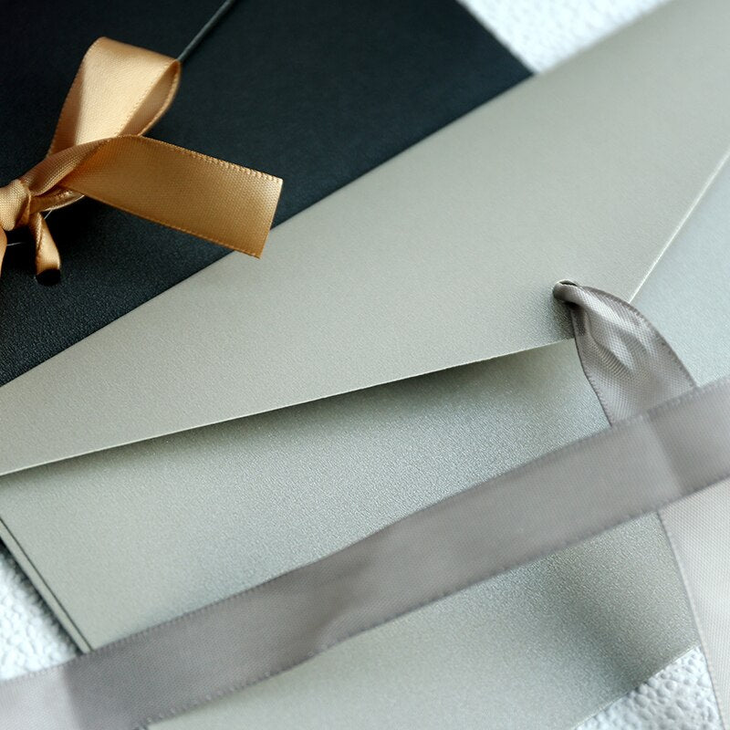 10pcs/set High Quality Ribbon Paper B6 & Dl Size Envelopes Pearl Paper