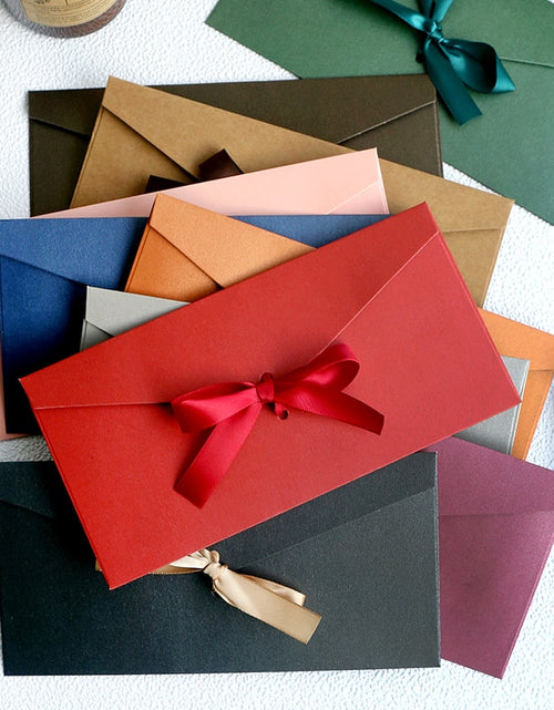 Load image into Gallery viewer, 10pcs/set High Quality Ribbon Paper B6 &amp; Dl Size Envelopes Pearl Paper
