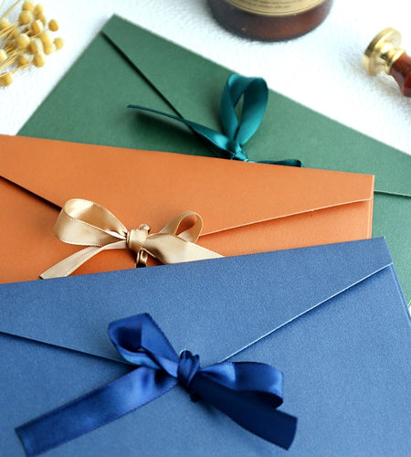 10pcs/set High Quality Ribbon Paper B6 & Dl Size Envelopes Pearl Paper