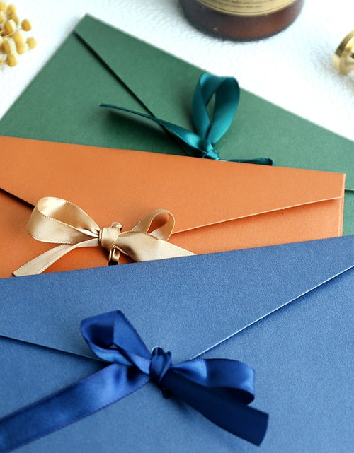 Load image into Gallery viewer, 10pcs/set High Quality Ribbon Paper B6 &amp; Dl Size Envelopes Pearl Paper
