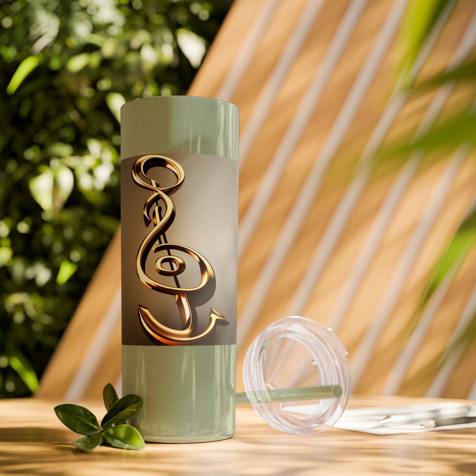 Treble Clef Skinny Tumbler with Straw, 20oz