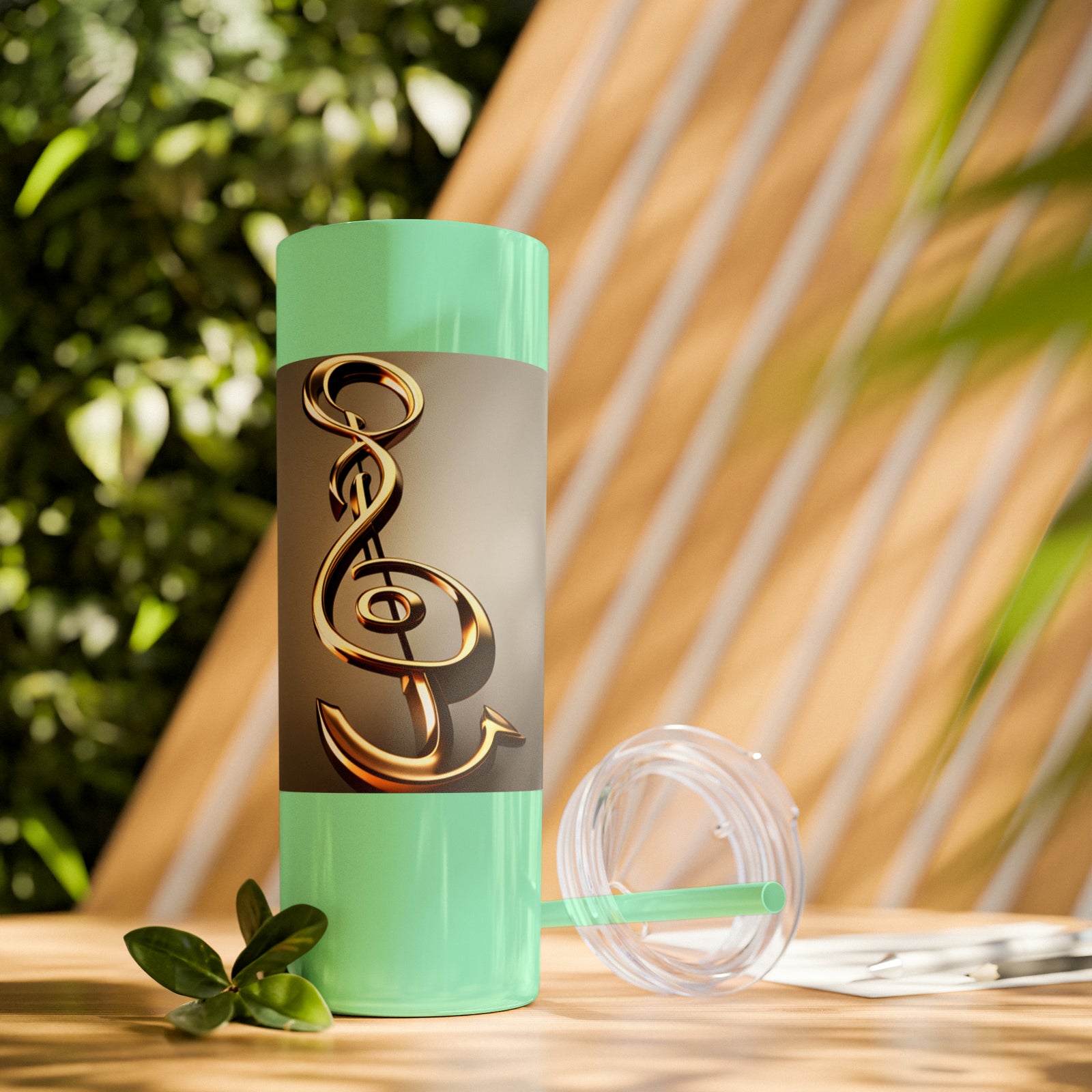 Treble Clef Skinny Tumbler with Straw, 20oz