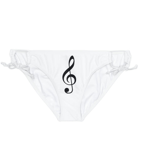 Treble Clef Loop Tie Side Bikini Bottom (AOP)