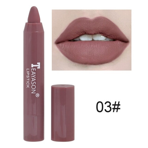 12 Colors Sexy Matte Lipstick Waterproof Long Lasting Color Rendering