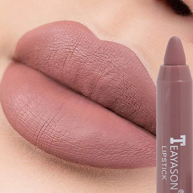 12 Colors Sexy Matte Lipstick Waterproof Long Lasting Color Rendering