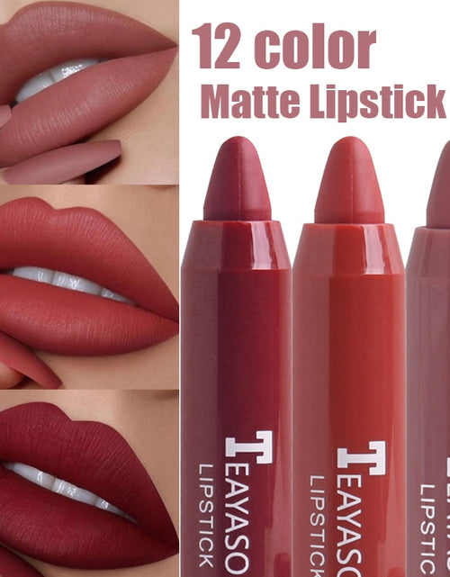 Load image into Gallery viewer, 12 Colors Sexy Matte Lipstick Waterproof Long Lasting Color Rendering
