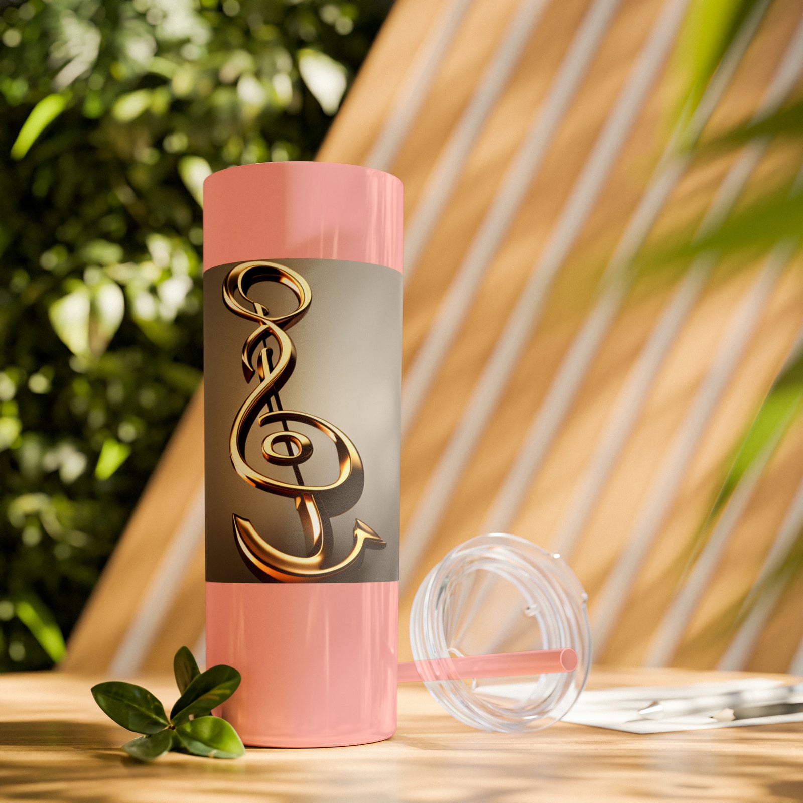 Treble Clef Skinny Tumbler with Straw, 20oz