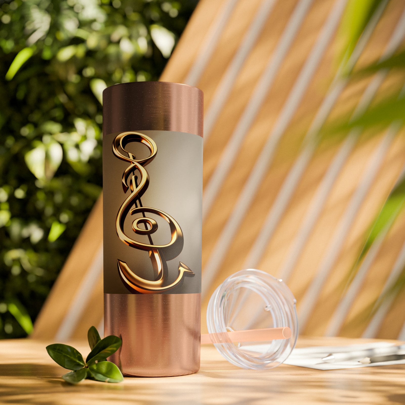 Treble Clef Skinny Tumbler with Straw, 20oz