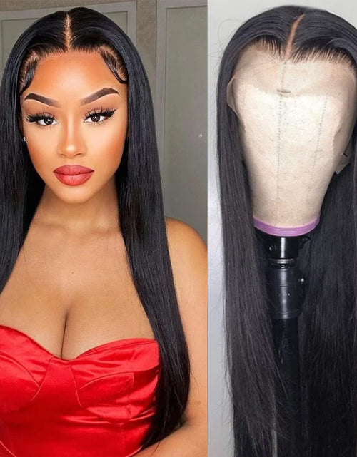 Load image into Gallery viewer, 12a Raw Indian Hair Hd Lace Frontal Wig Brazilian Virgin Swiss Lace
