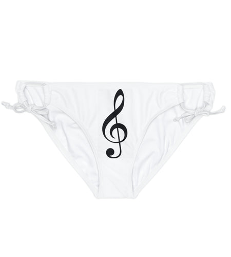 Treble clef Loop Tie Side Bikini Bottom (AOP)