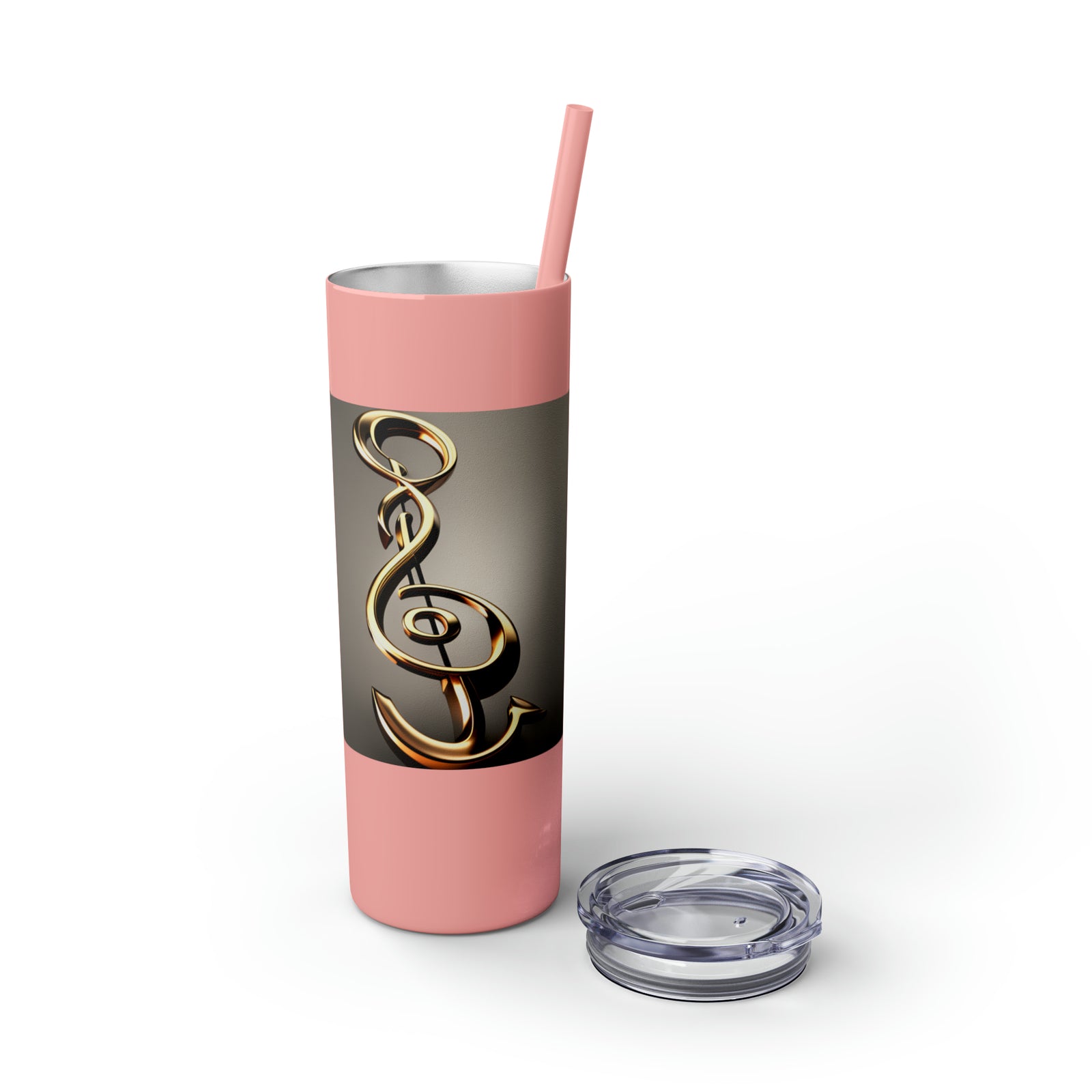 Treble Clef Skinny Tumbler with Straw, 20oz