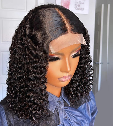 13x4 Glueless Lace Front Human Hair Wigs Brazilian Short Bob Water