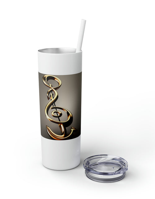 Load image into Gallery viewer, Treble Clef Skinny Tumbler with Straw, 20oz
