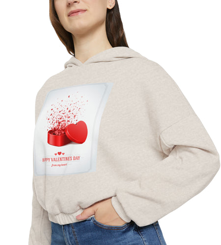 Valentine Day Women's Cinched Bottom Hoodie