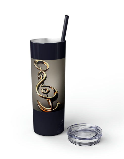 Load image into Gallery viewer, Treble Clef Skinny Tumbler with Straw, 20oz
