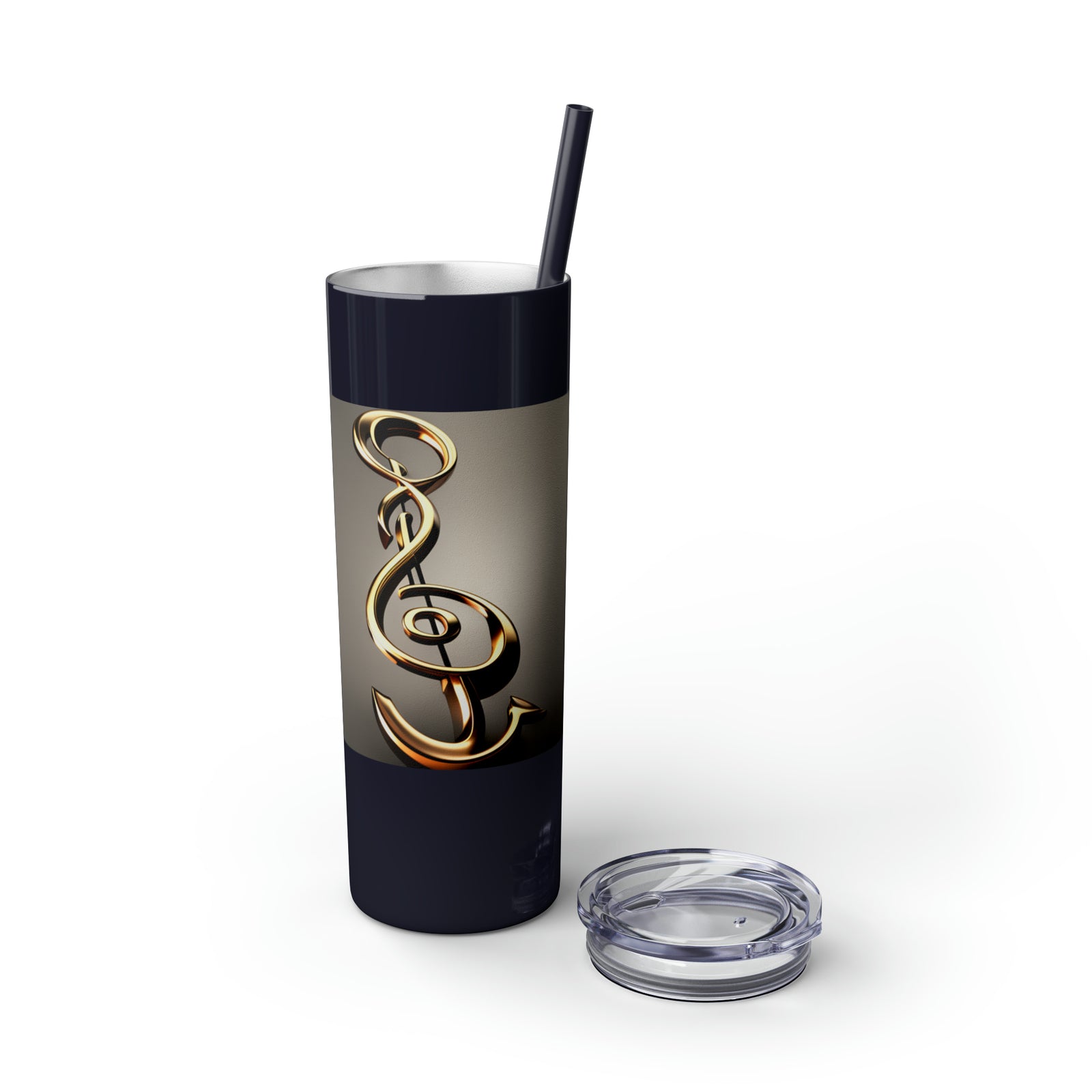 Treble Clef Skinny Tumbler with Straw, 20oz