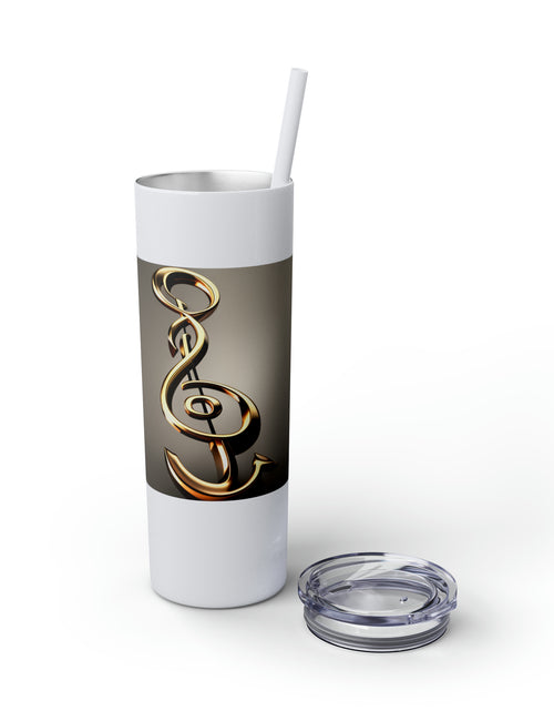 Load image into Gallery viewer, Treble Clef Skinny Tumbler with Straw, 20oz
