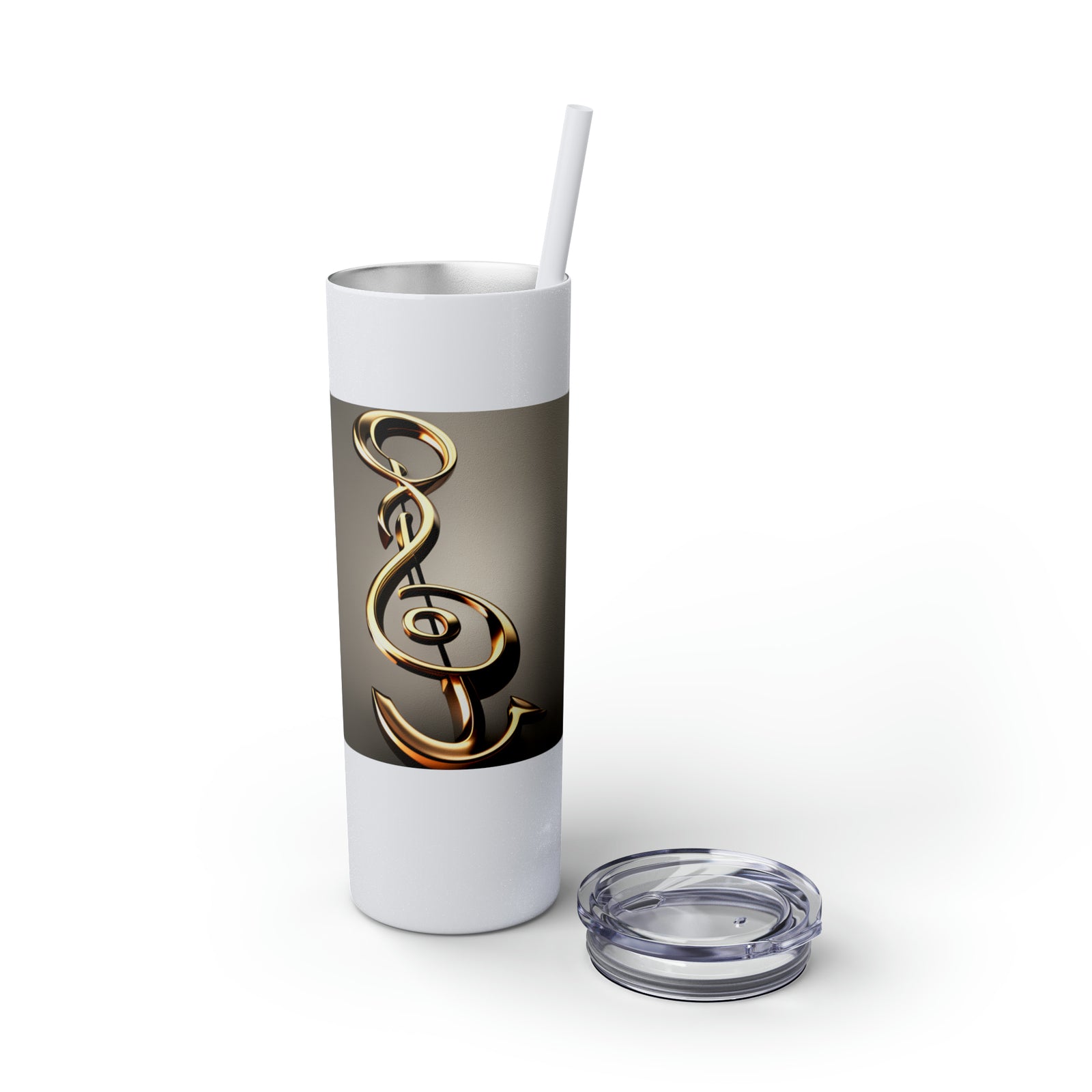 Treble Clef Skinny Tumbler with Straw, 20oz