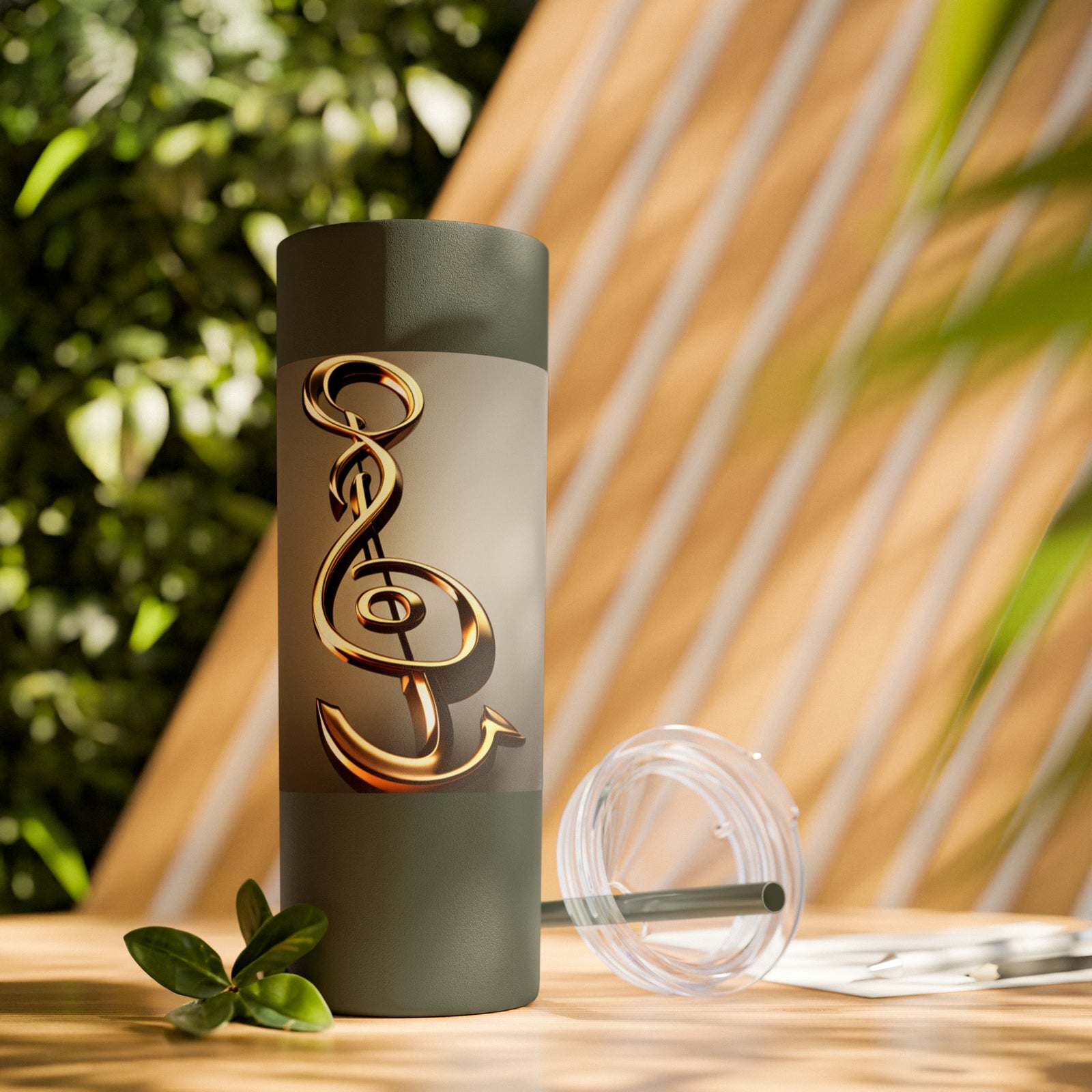 Treble Clef Skinny Tumbler with Straw, 20oz