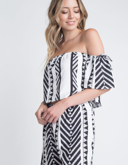 Load image into Gallery viewer, Women&#39;s Aztek Off Shoulder 2 Piece Set
