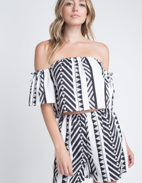 Load image into Gallery viewer, Women&#39;s Aztek Off Shoulder 2 Piece Set
