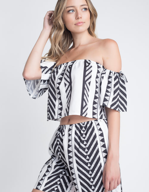 Load image into Gallery viewer, Women&#39;s Aztek Off Shoulder 2 Piece Set
