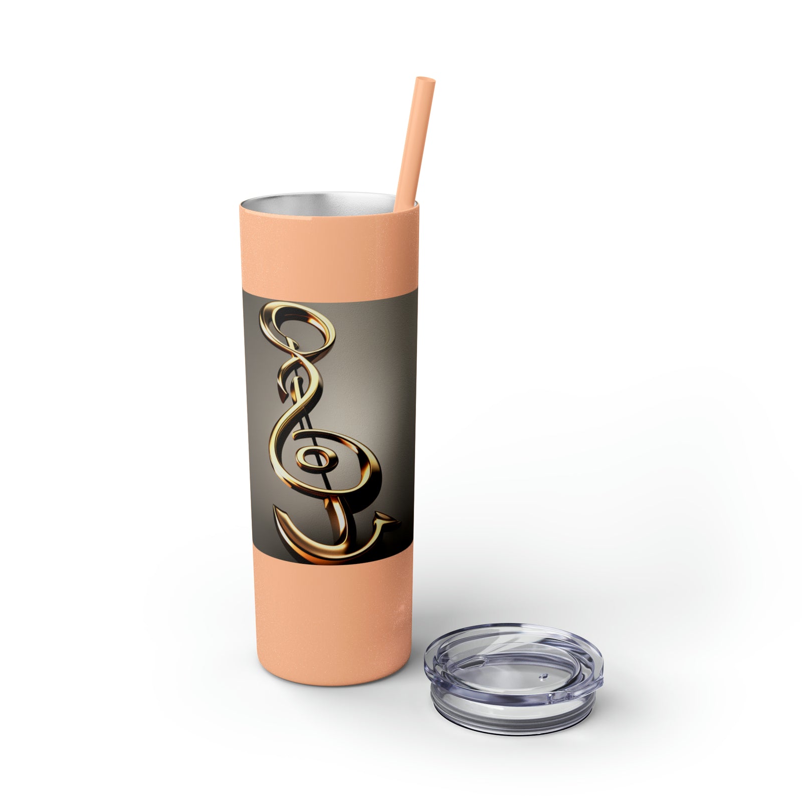 Treble Clef Skinny Tumbler with Straw, 20oz