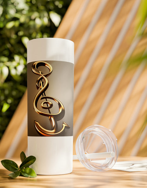 Load image into Gallery viewer, Treble Clef Skinny Tumbler with Straw, 20oz
