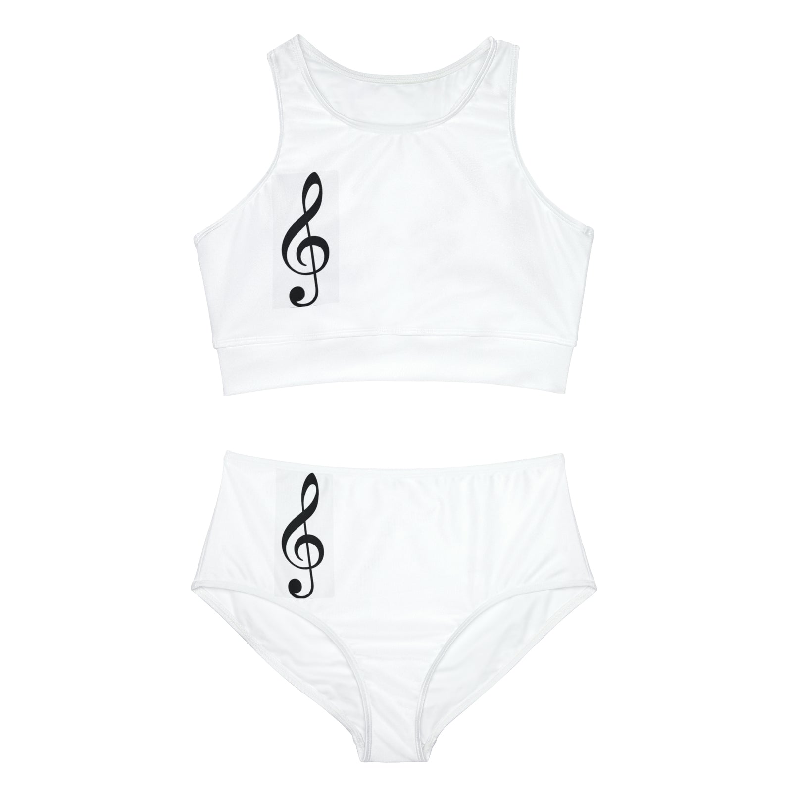 Treble Clef Sporty Bikini Set (AOP)