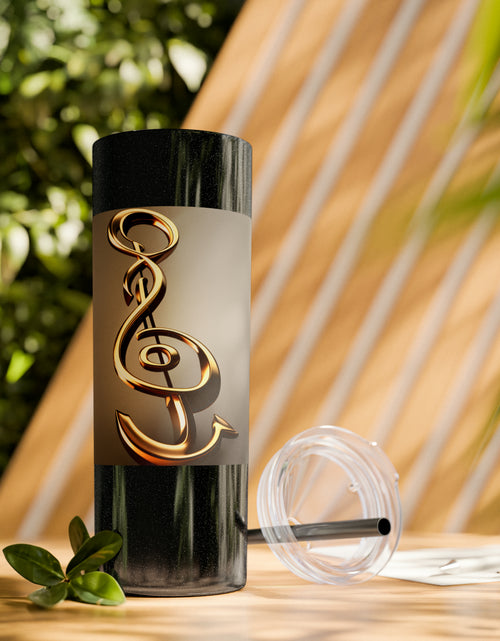 Load image into Gallery viewer, Treble Clef Skinny Tumbler with Straw, 20oz
