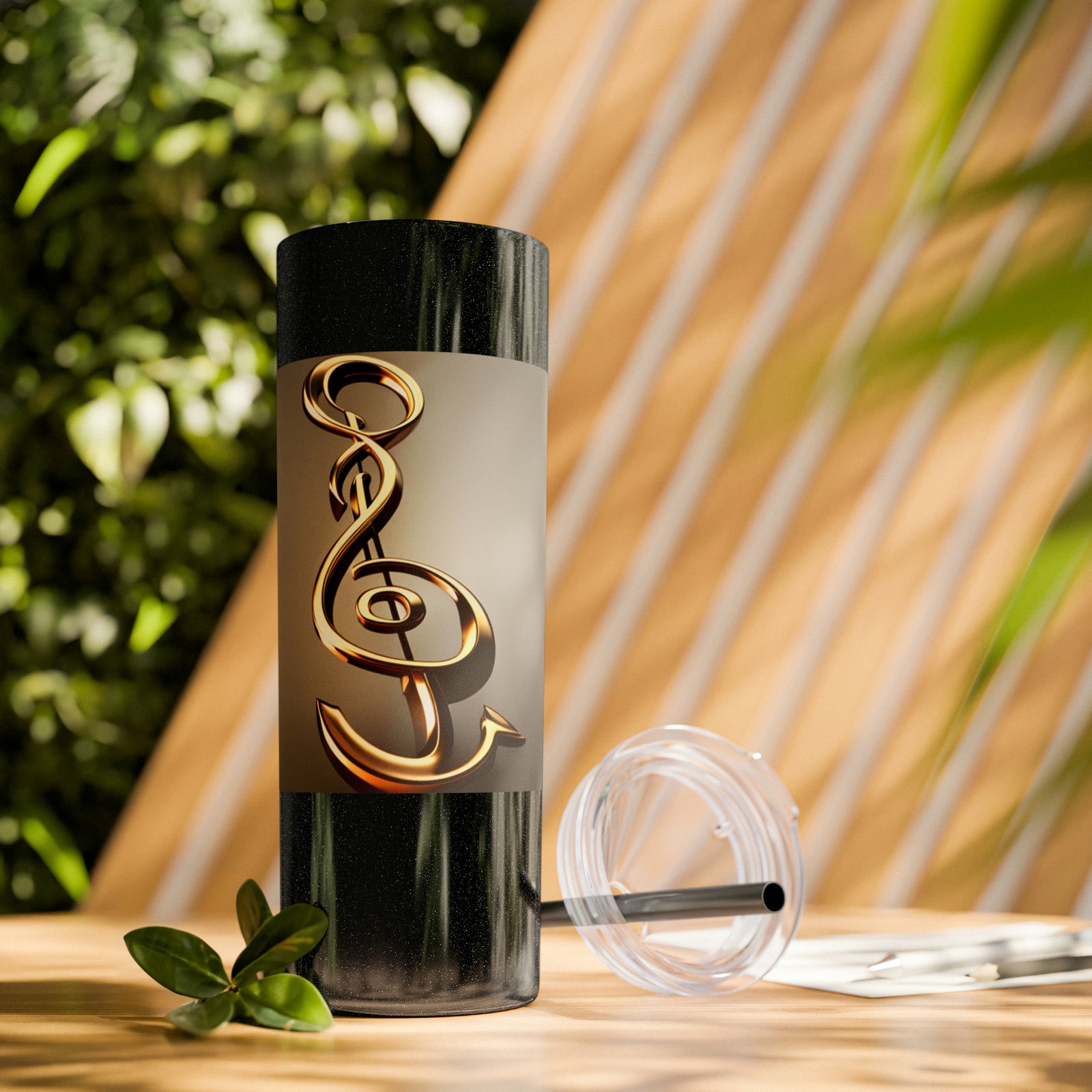 Treble Clef Skinny Tumbler with Straw, 20oz