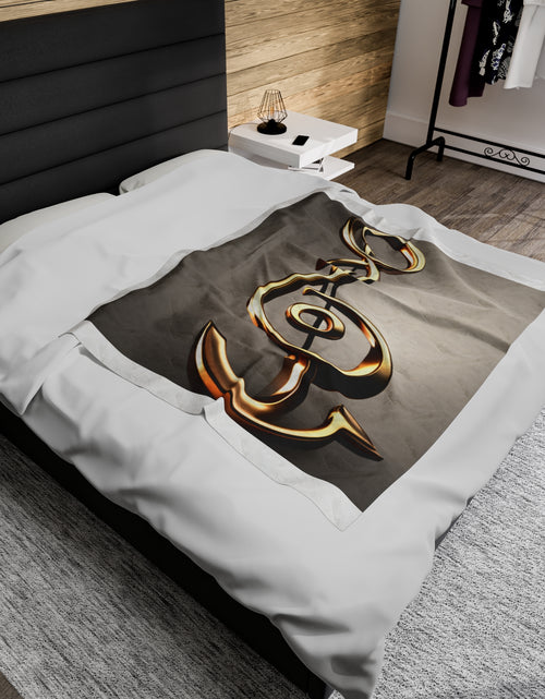 Load image into Gallery viewer, Treble Clef Velveteen Plush Blanket
