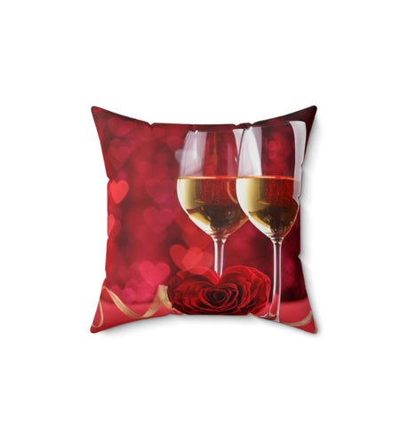 Valentine Spun Polyester Square Pillow