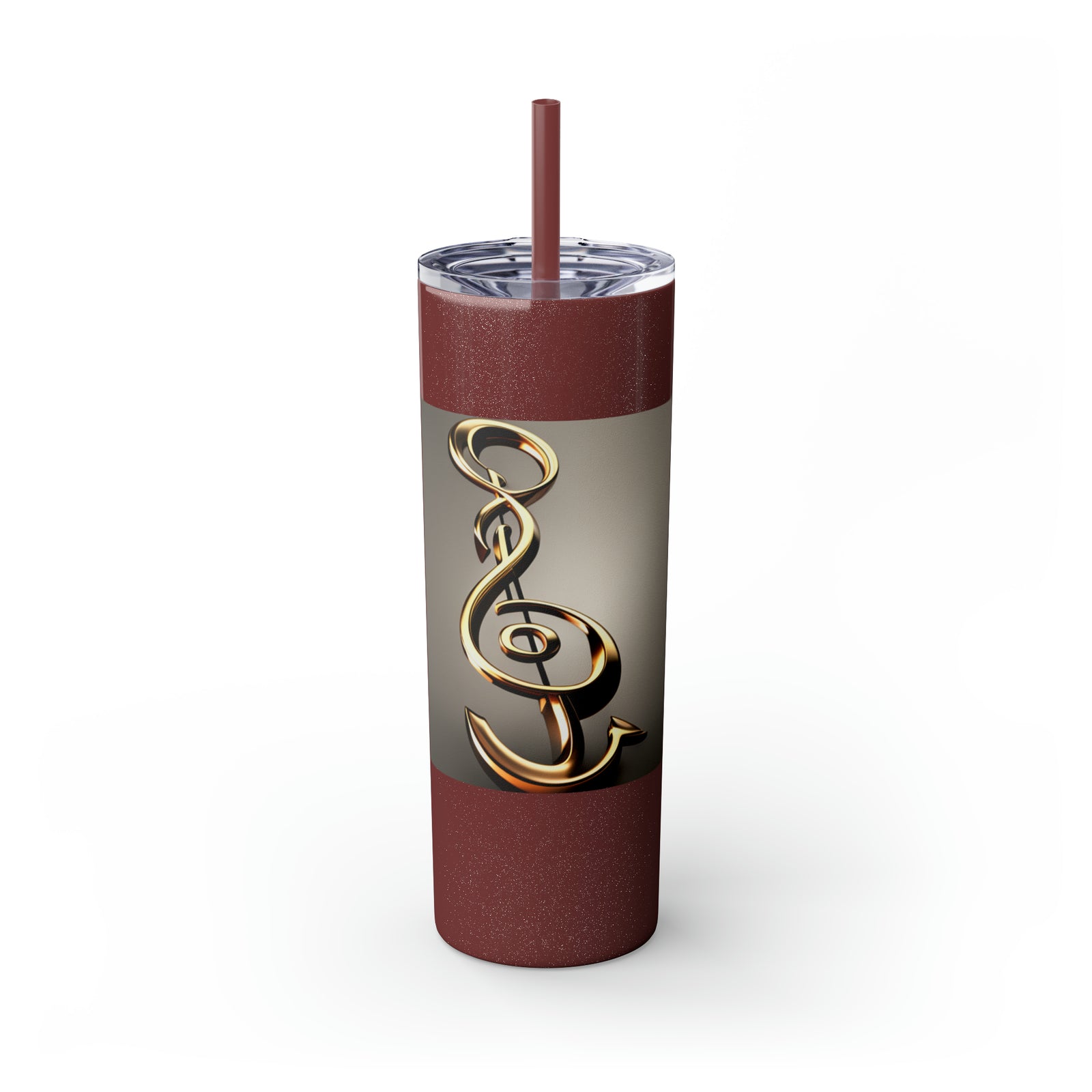 Treble Clef Skinny Tumbler with Straw, 20oz