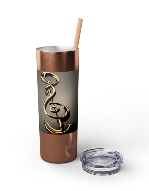 Load image into Gallery viewer, Treble Clef Skinny Tumbler with Straw, 20oz
