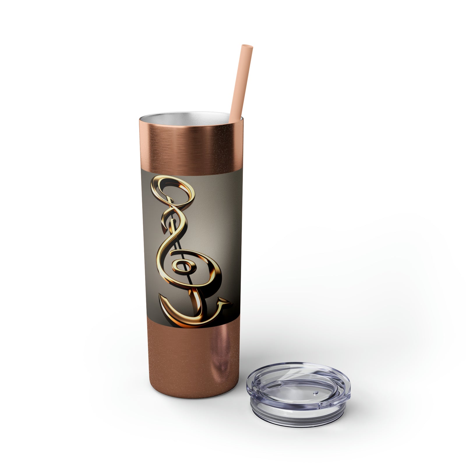 Treble Clef Skinny Tumbler with Straw, 20oz