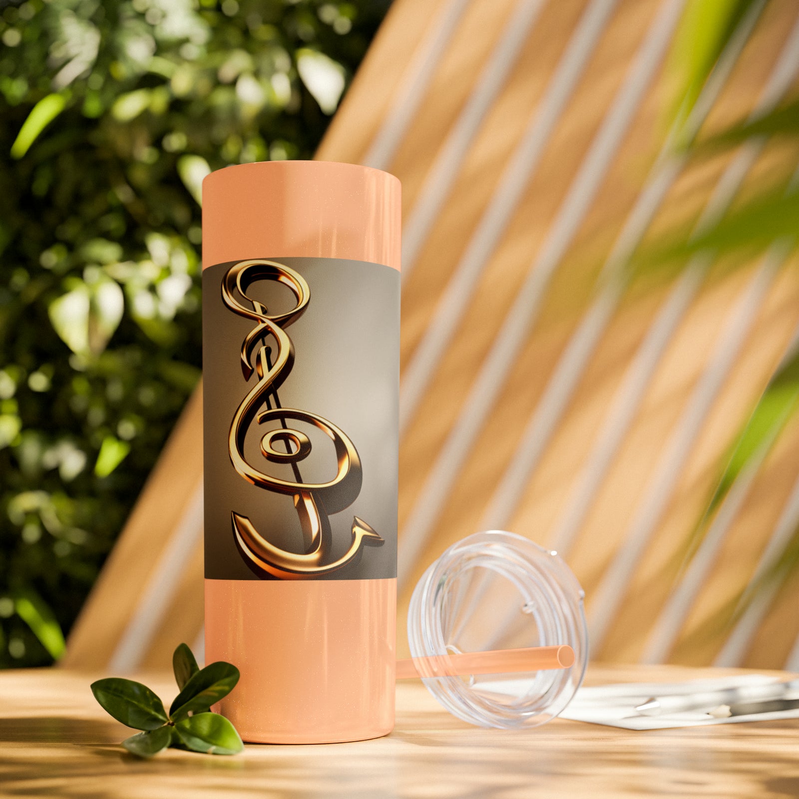 Treble Clef Skinny Tumbler with Straw, 20oz