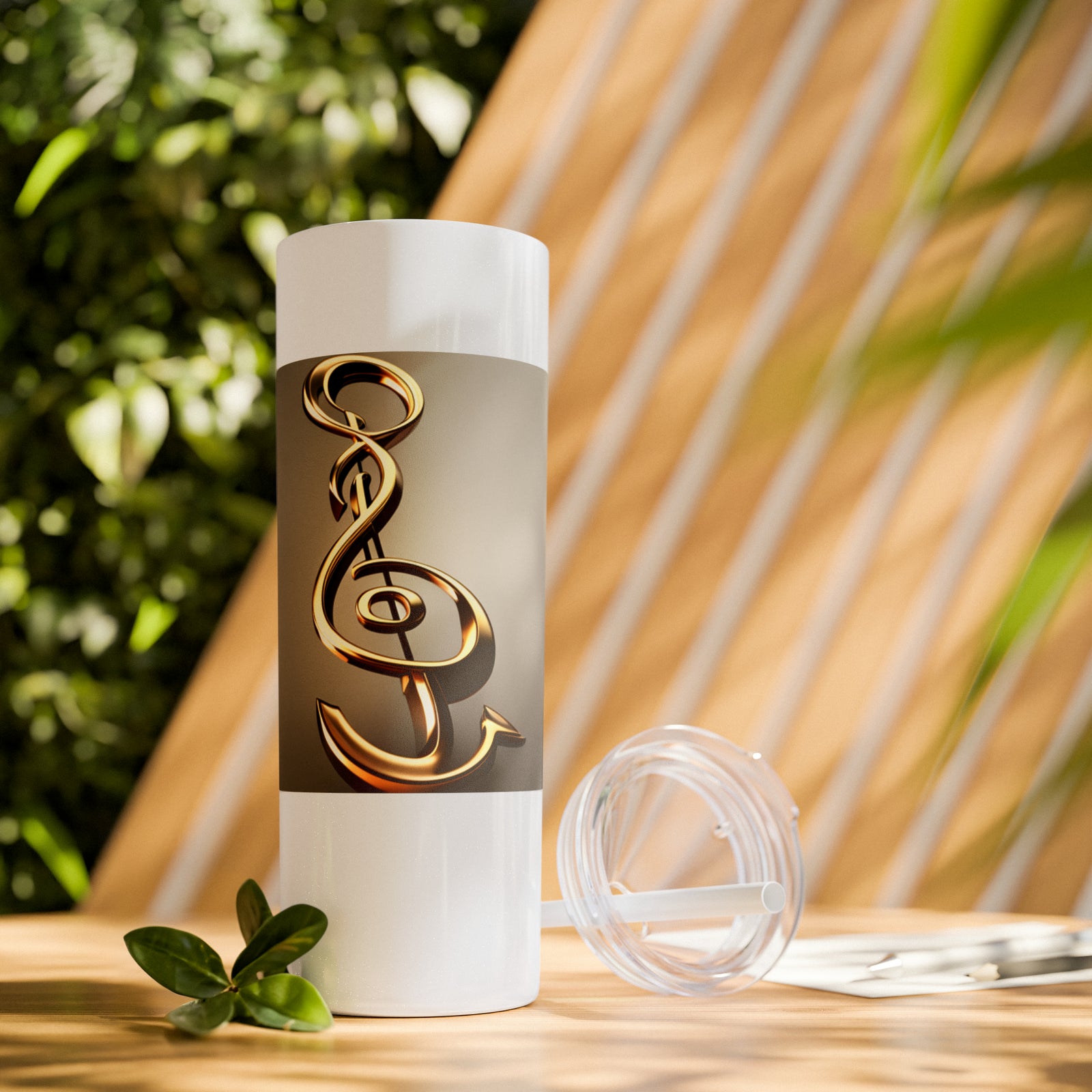 Treble Clef Skinny Tumbler with Straw, 20oz