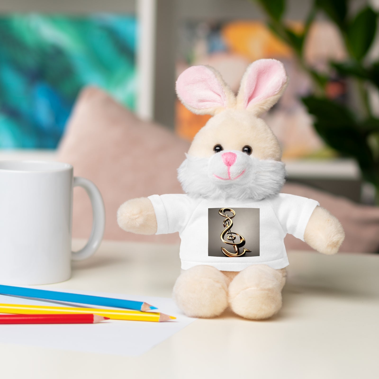 Treble Clef Stuffed Animals with Tee for Valentine